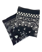 Checker Skull Black And White Bandana