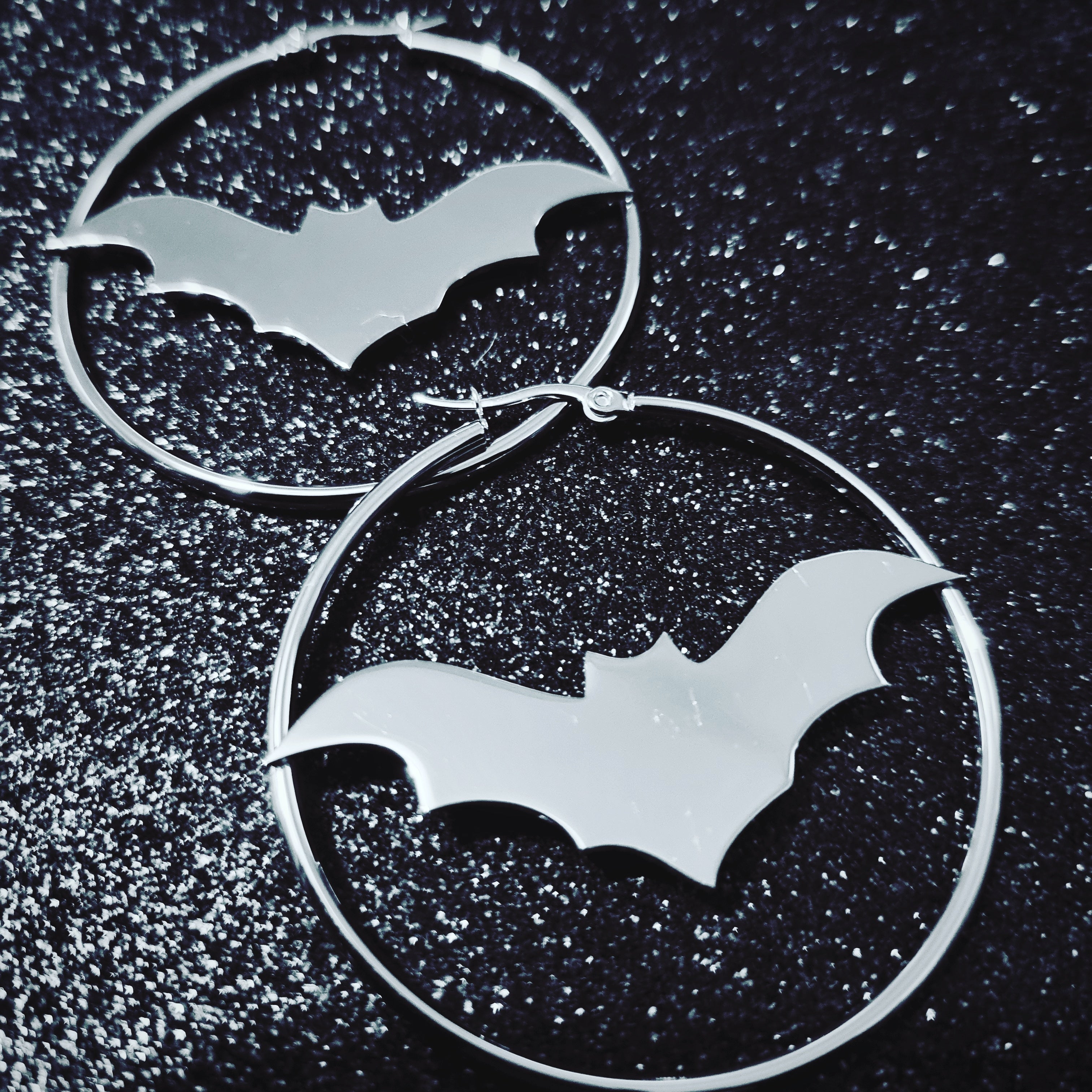 Bat Cut Out Detail Hoop Earrings