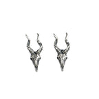 Sterling Silver Antelope Skull Stud Earrings