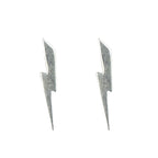 Sterling Silver Lightening Bolt Stud Earrings