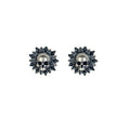 Sterling Silver Flower Skull Stud Earrings