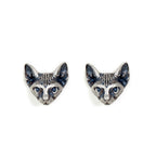 Sterling silver sphynx cat stud earrings