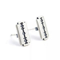 Sterling Silver Razor Blade Stud Earrings