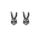 Sterling Silver Demonic Rabbit Stud Earrings