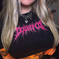 Pink Death Metal Crop Top