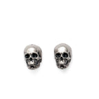 Sterling Silver Human Skull Stud Earrings