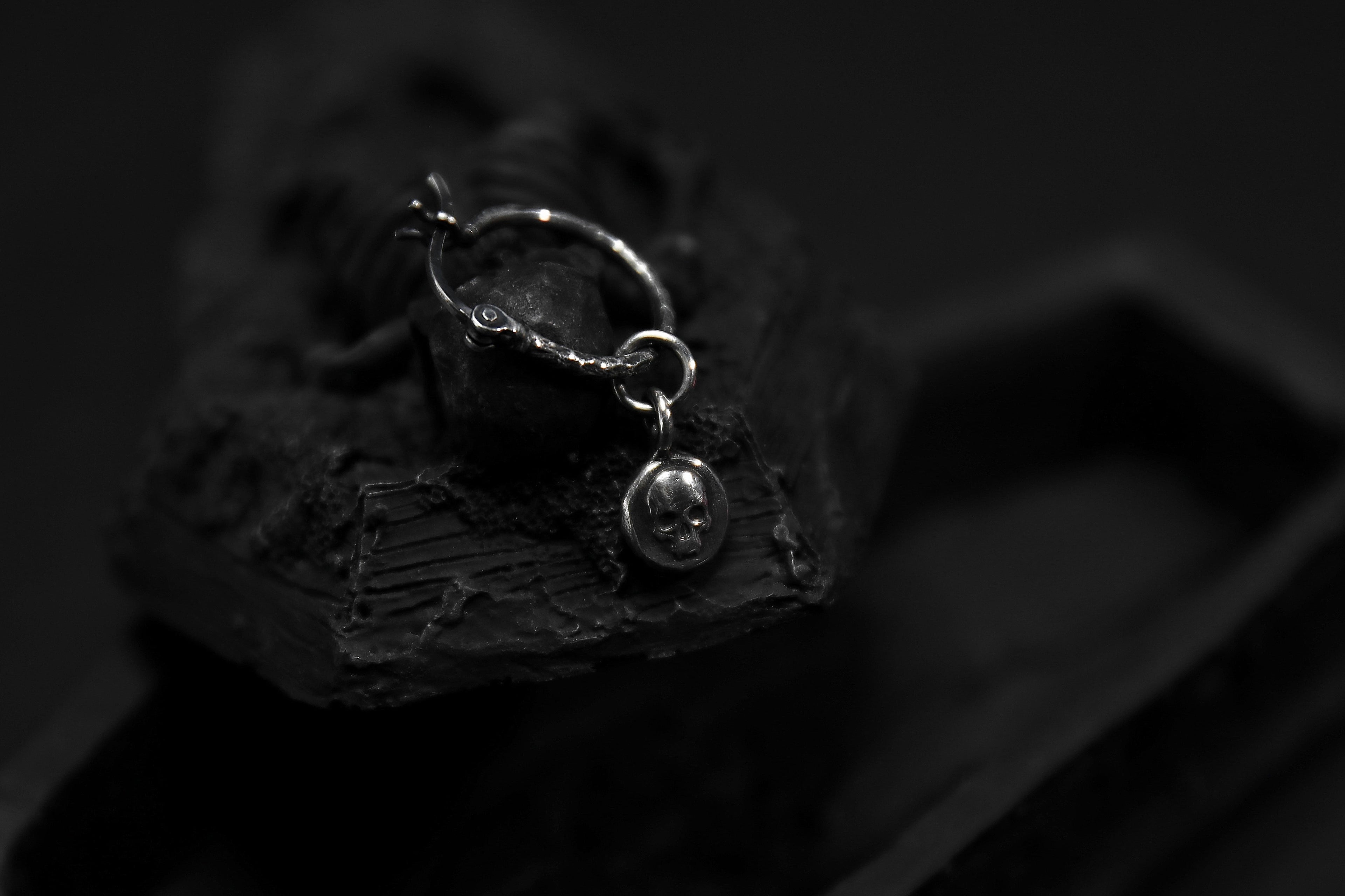 Sterling Silver Nosferatu Hoop Earrings