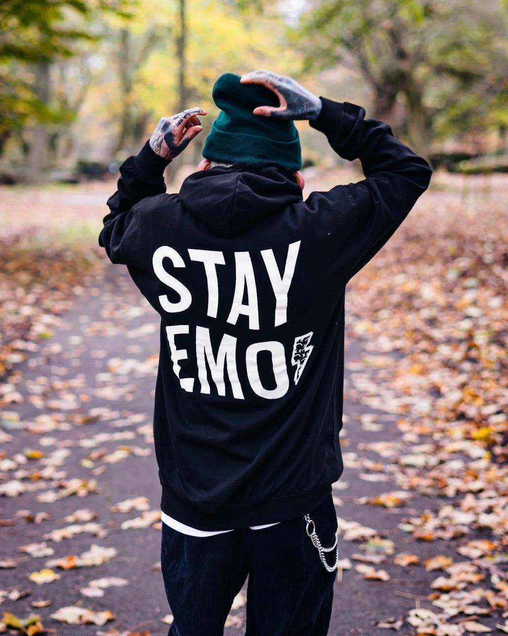 Stay Emo Black Bolt Hoodie