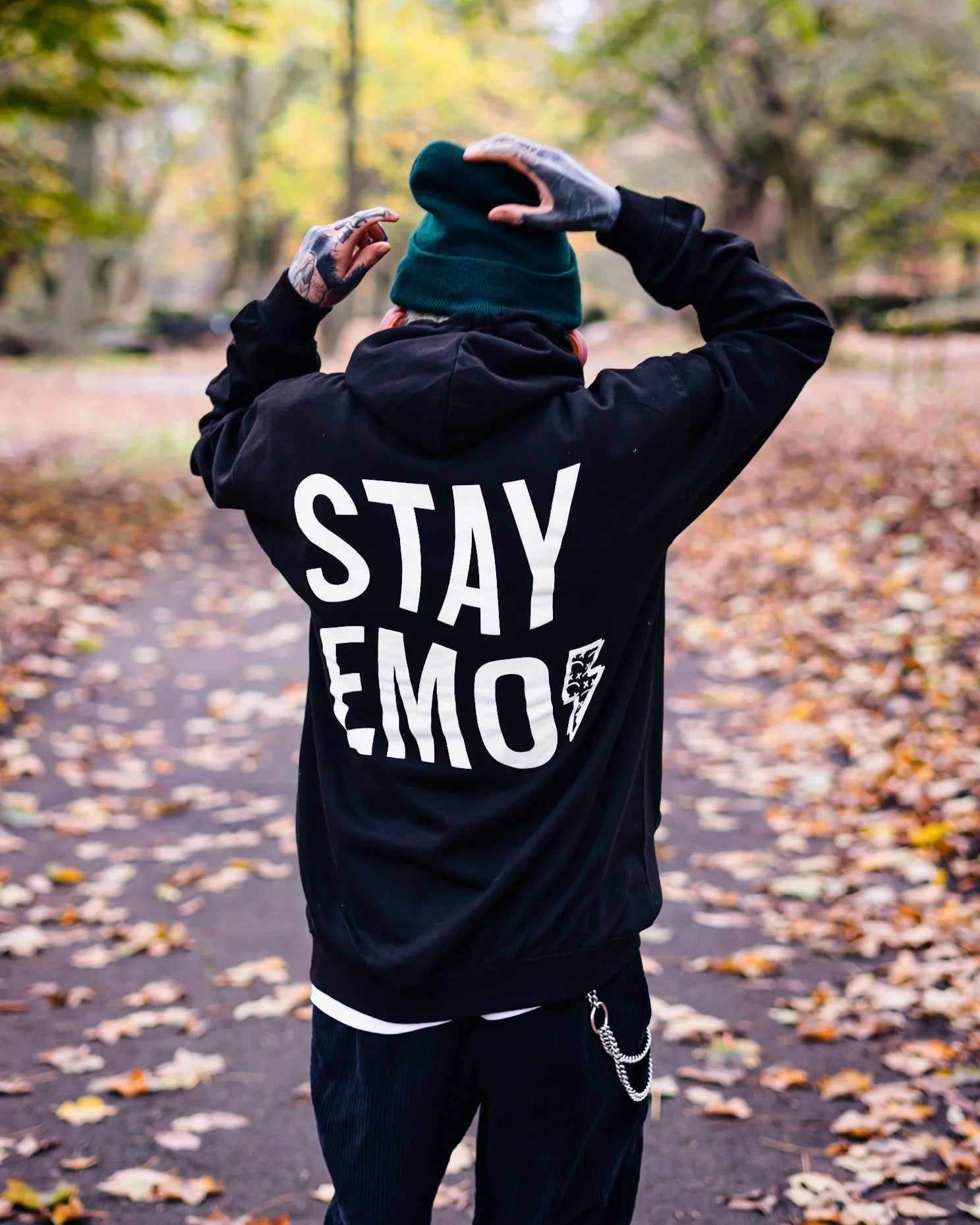 Stay Emo Black Bolt Hoodie