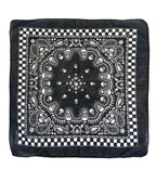 Checker Skull Black And White Bandana