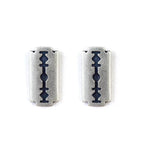 Sterling Silver Razor Blade Stud Earrings