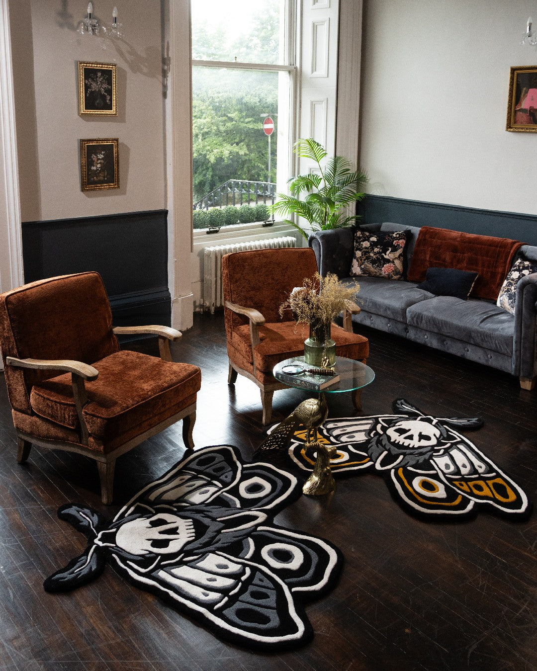 Death Moth Rug - Gray