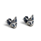 Sterling silver sphynx cat stud earrings
