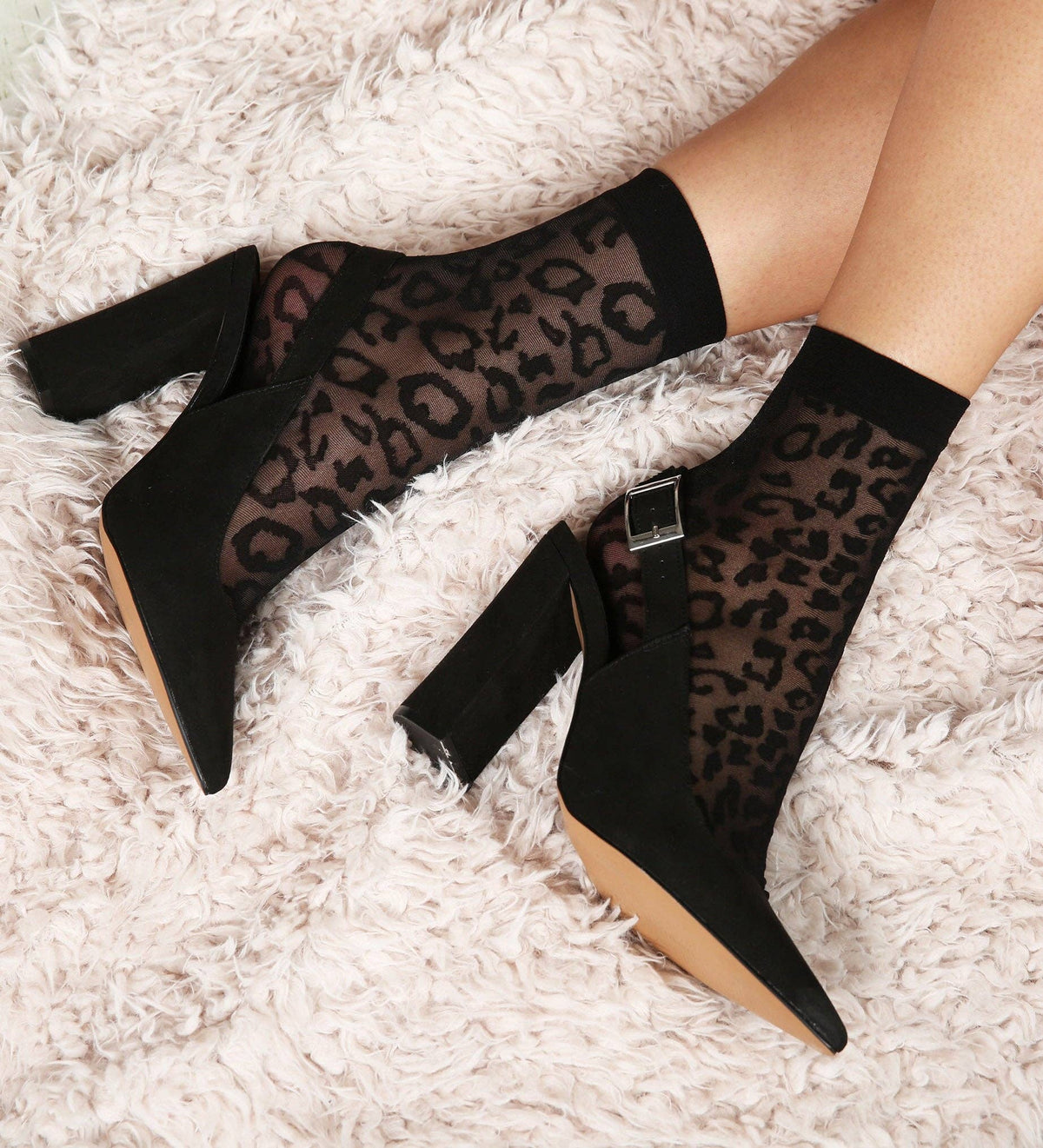 Sheer Leopard Socks