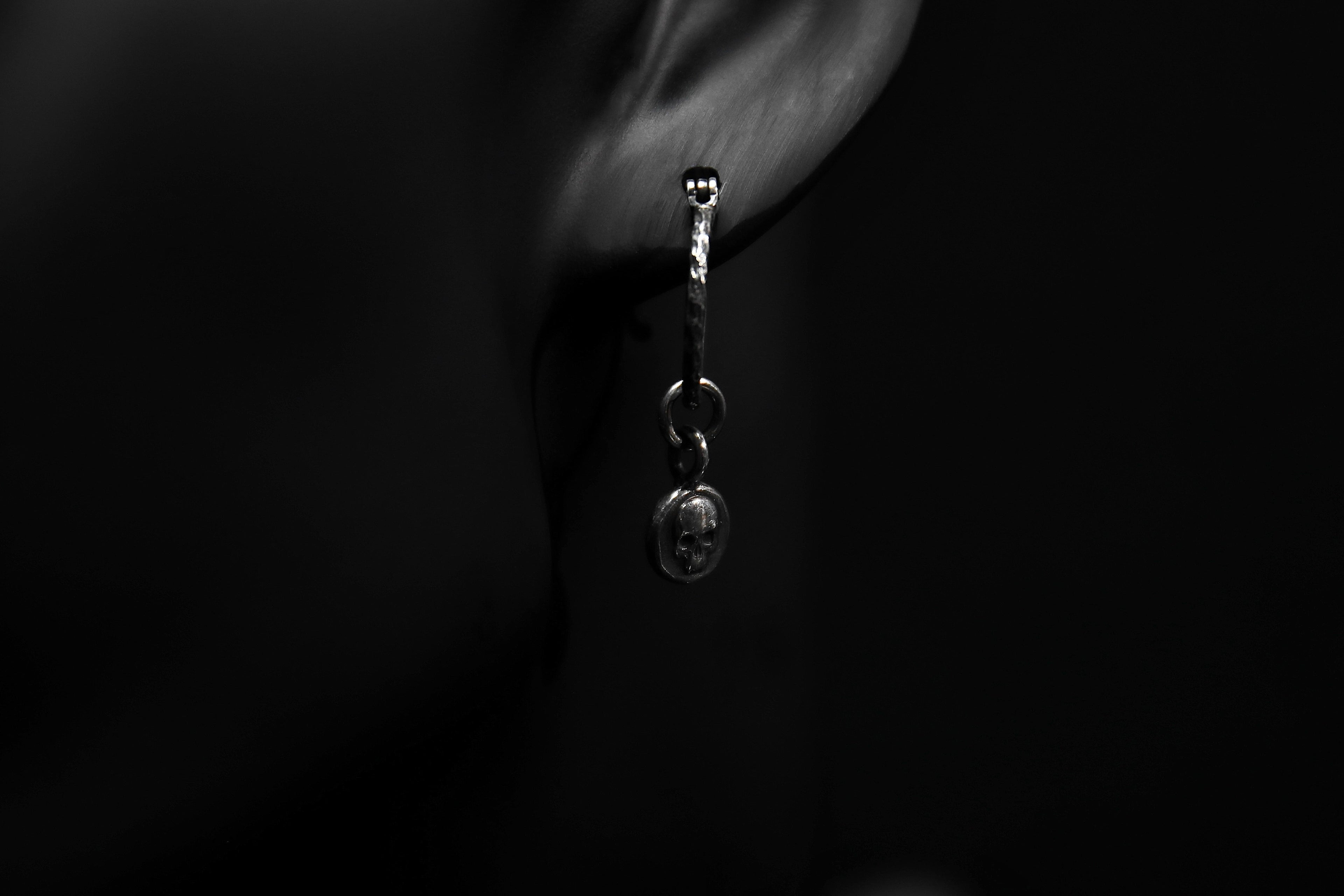 Sterling Silver Nosferatu Hoop Earrings