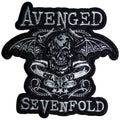Avenged Sevenfold Banner Patch white on black background