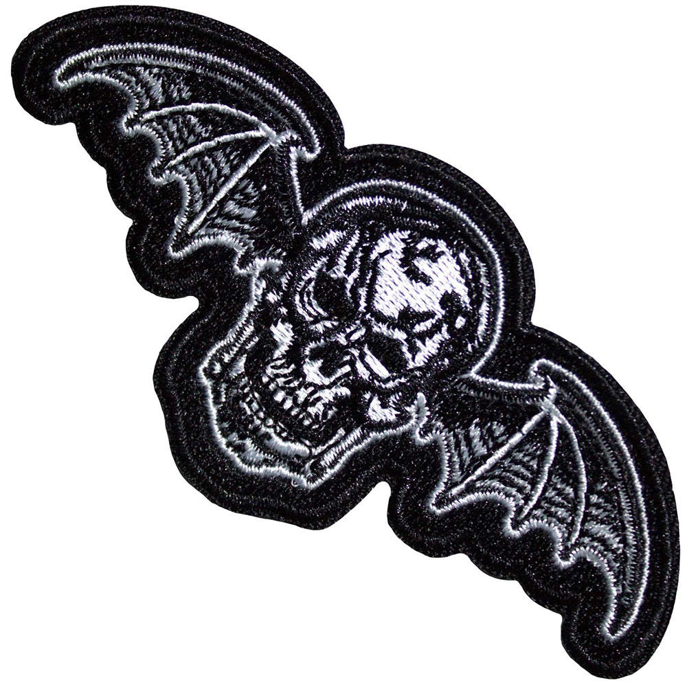 Avenged Sevenfold Deathbat Patch white on black background
