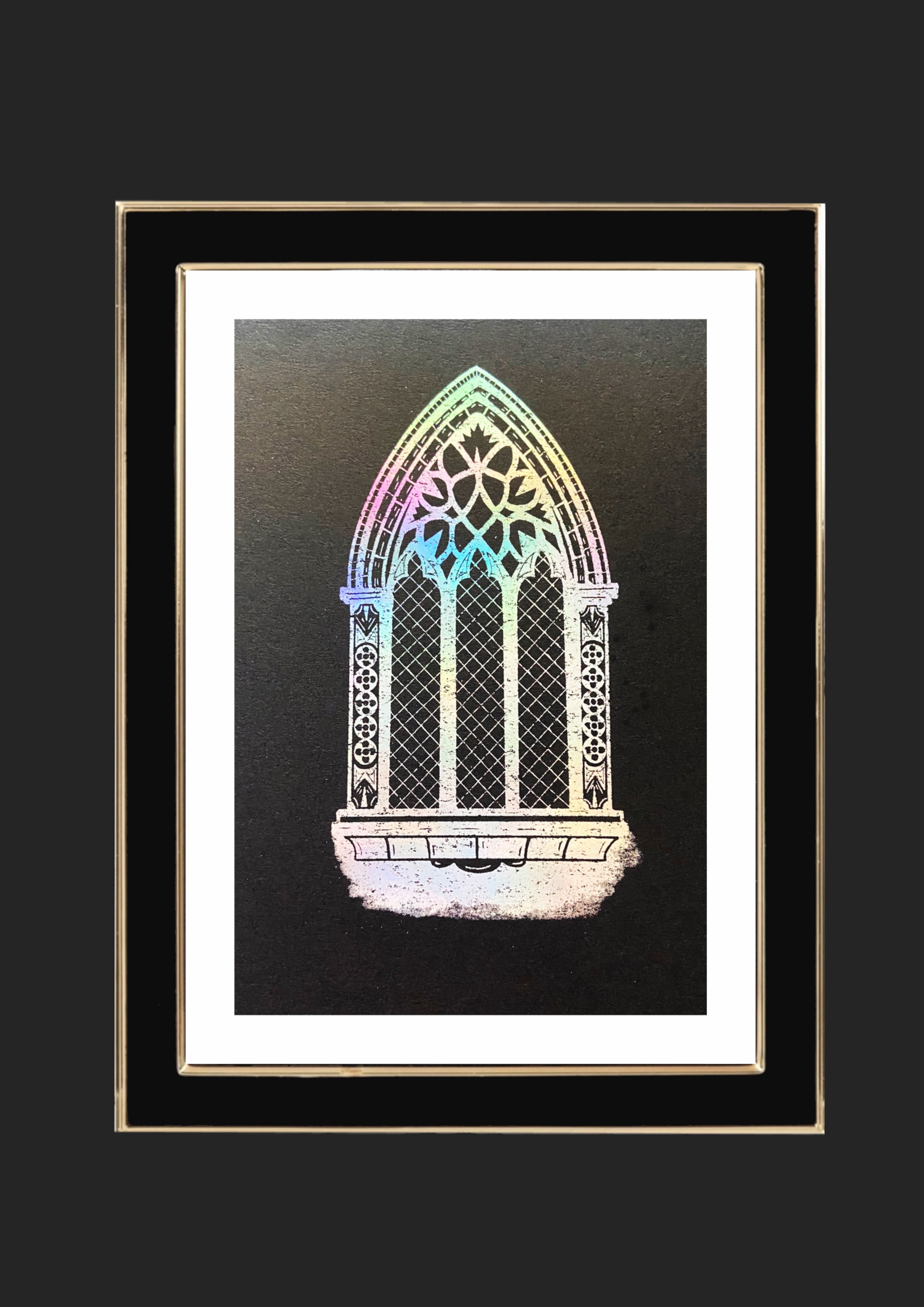 Gothic Church Archway Foiled Art Print