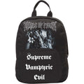 Cradle of Filth black backpack with graphic design and text on a white background