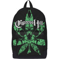 Cypres Hill Black backpack with green leaf and skull designs