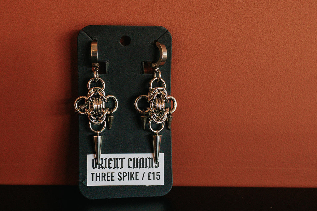 3 Spikes Chainmaille Earrings