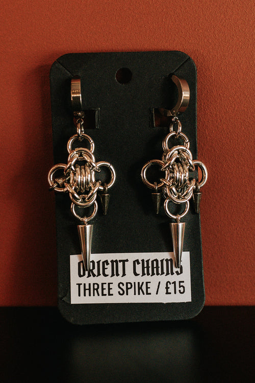 3 Spikes Chainmaille Earrings
