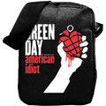 Black bag with 'Green Day American Idiot' design featuring a hand holding a red grenade.