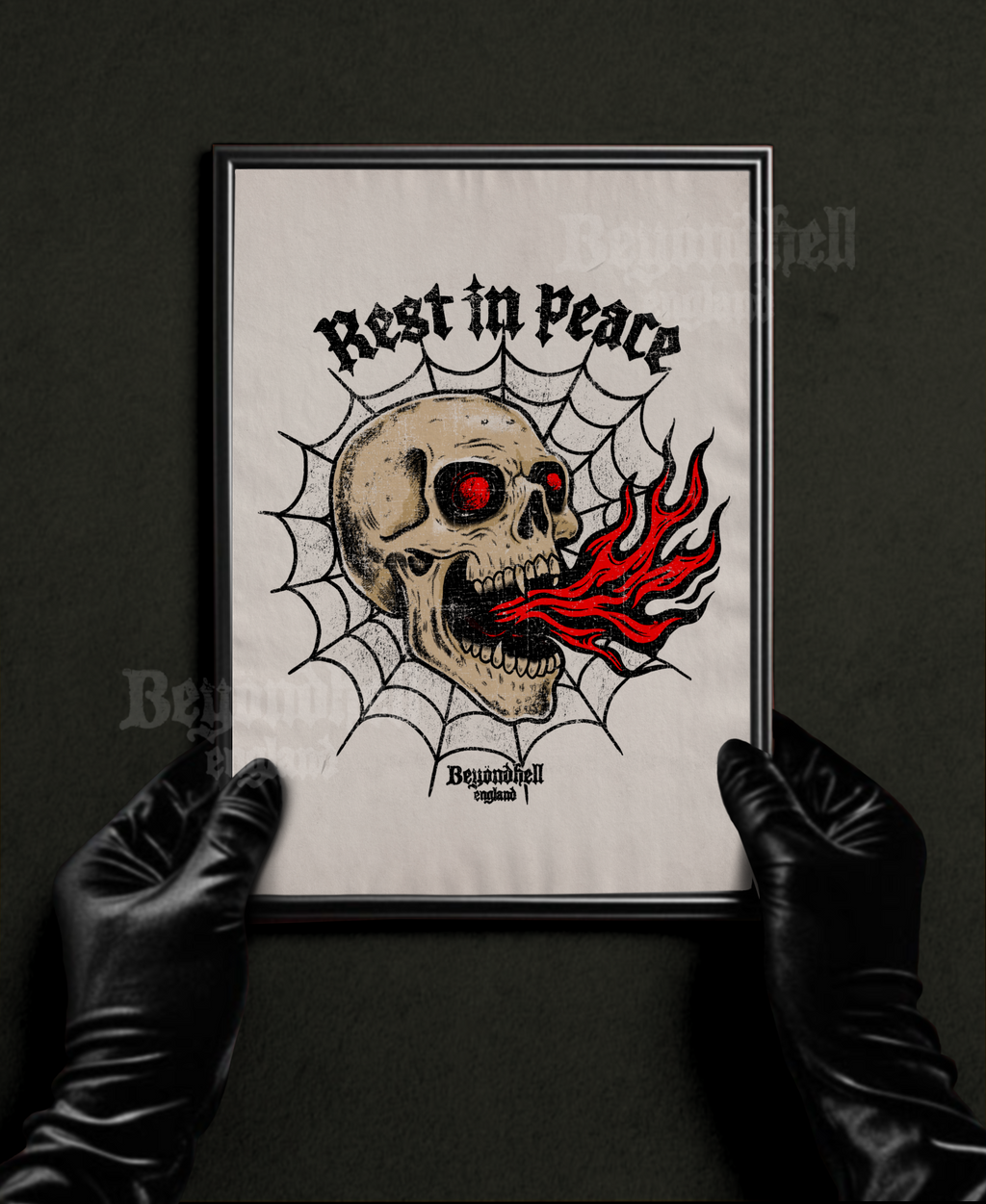 Rest In Peace Skull Tattoo Art Print