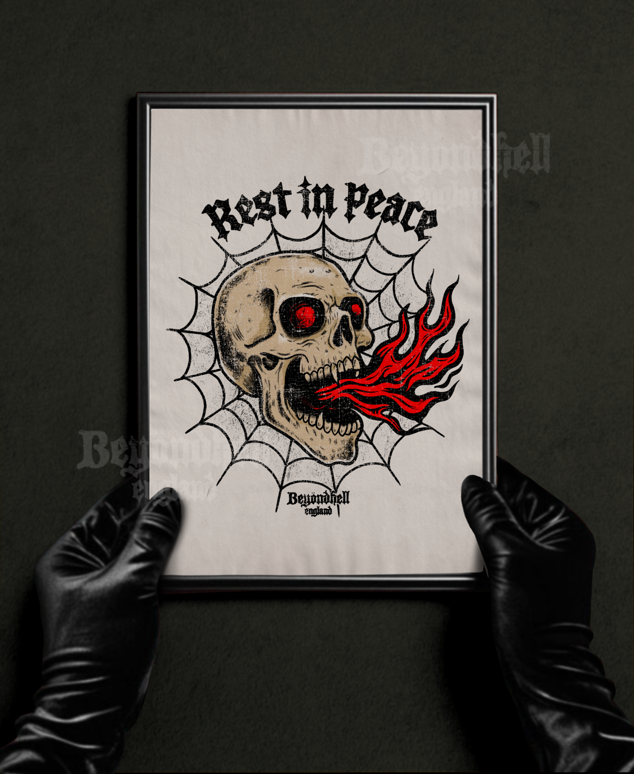 Rest In Peace Skull Tattoo Art Print