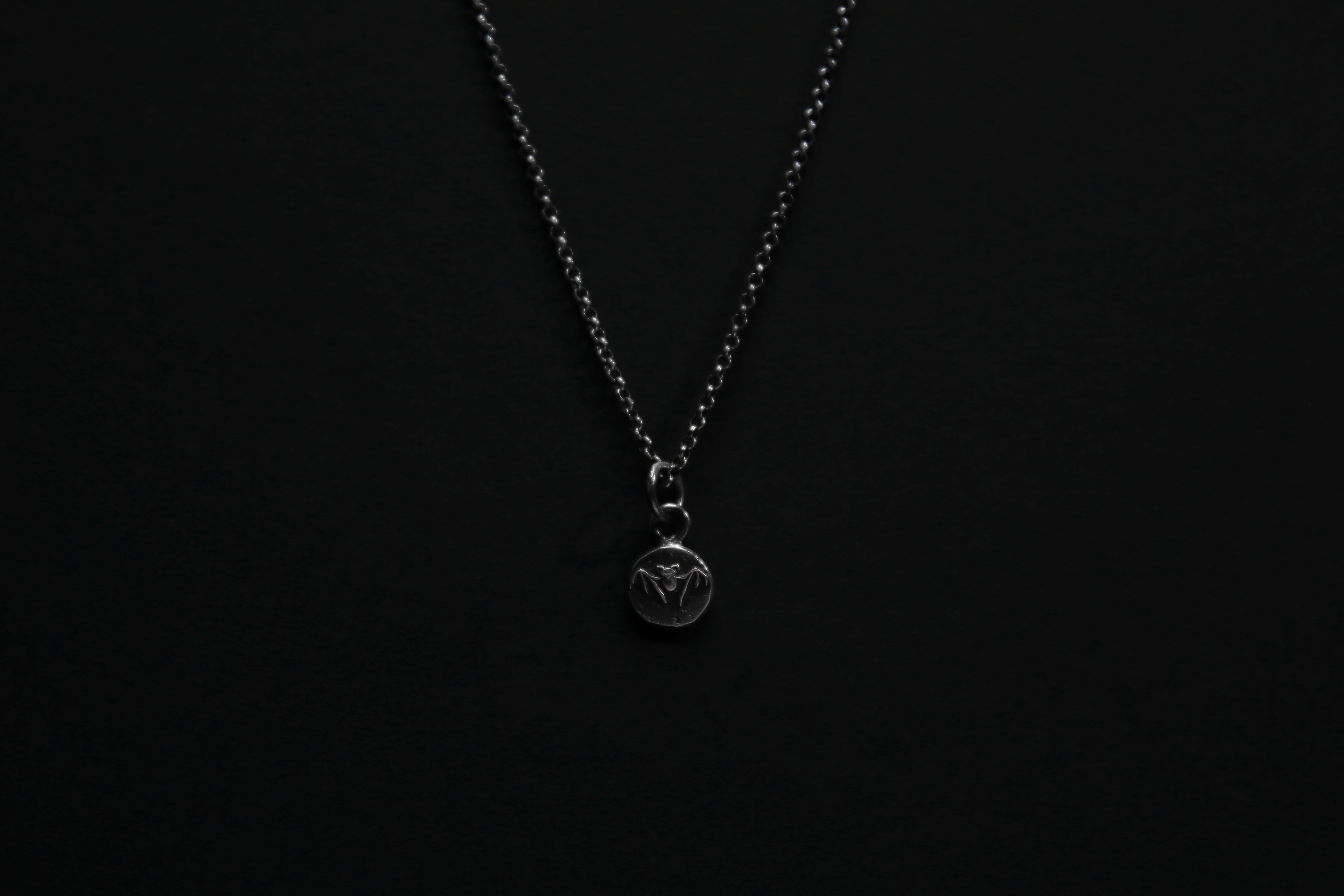 Tiny Sterling Silver Vampire Bat Pendant