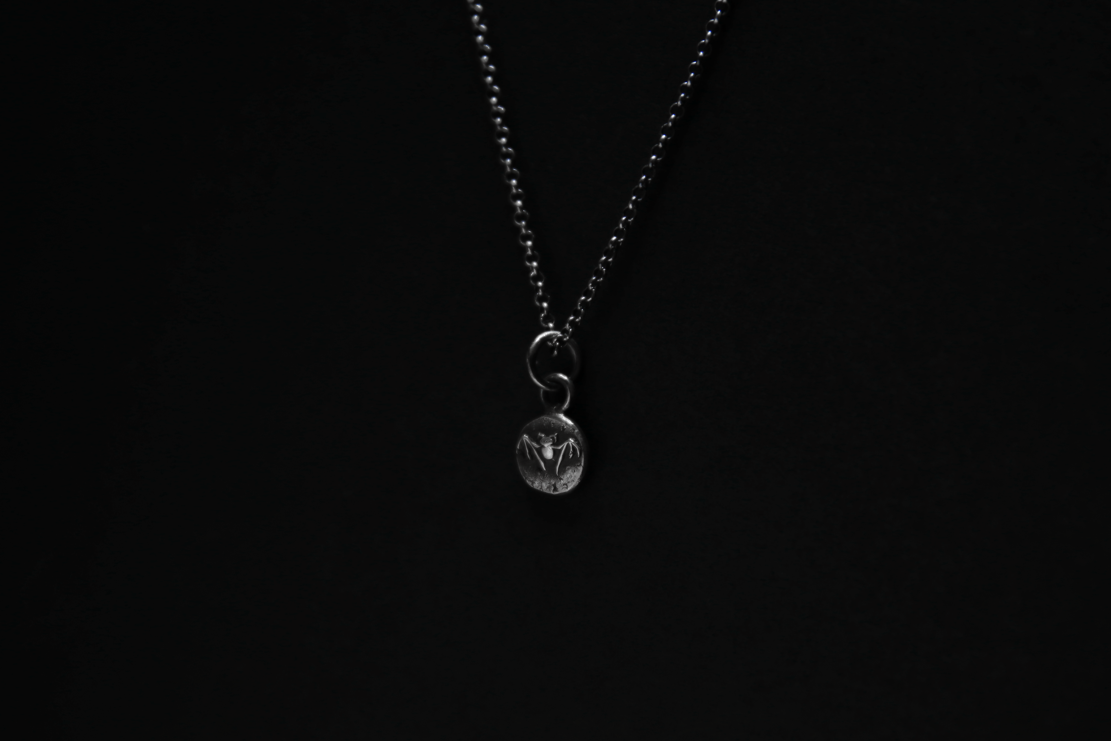 Tiny Sterling Silver Vampire Bat Pendant