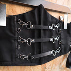 Black and Silver Underbust Corset with 3 Detachable Straps