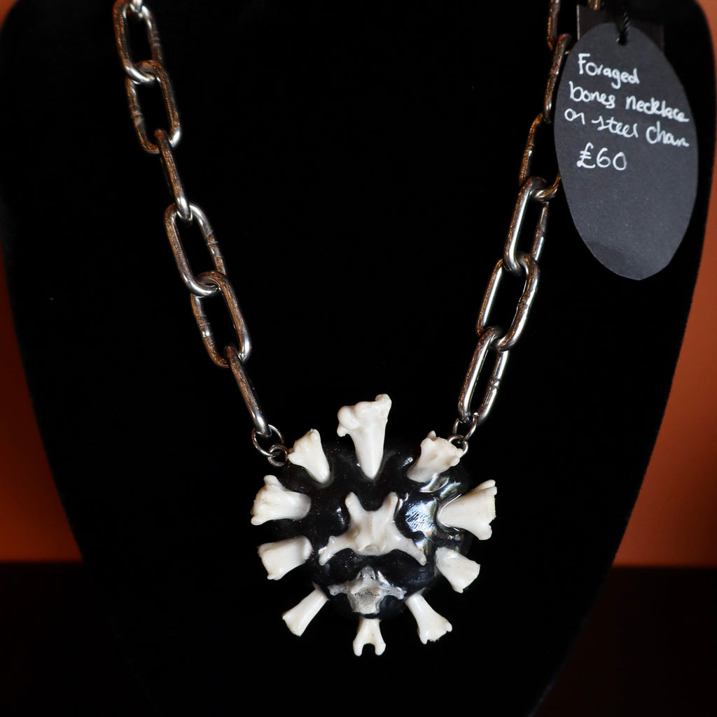 Foraged Bones Necklace on Steel Chain