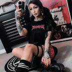 Pink Death Metal Crop Top