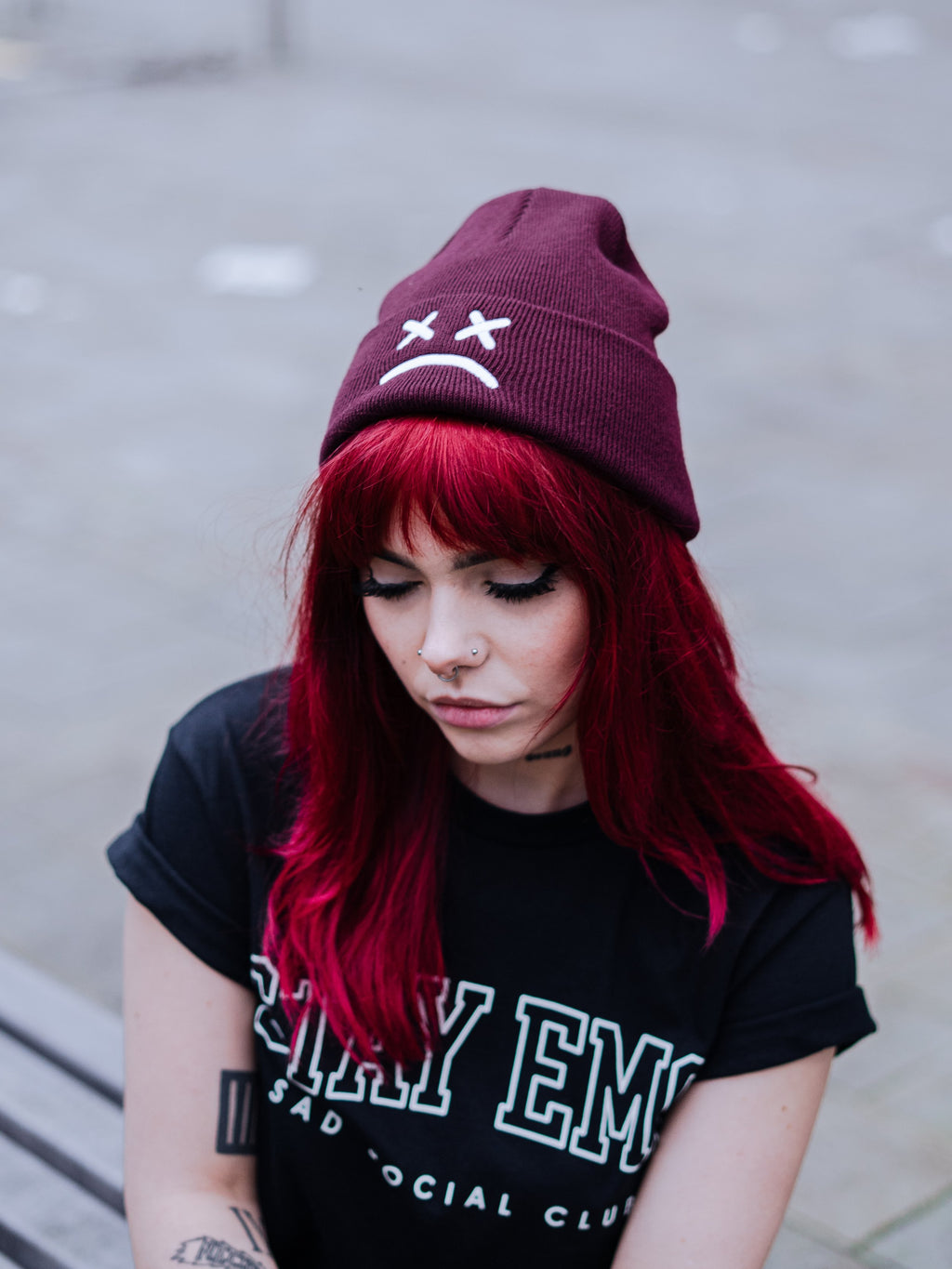 Sad Face Beanie