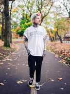 Stay Emo White Varsity Style T-Shirt