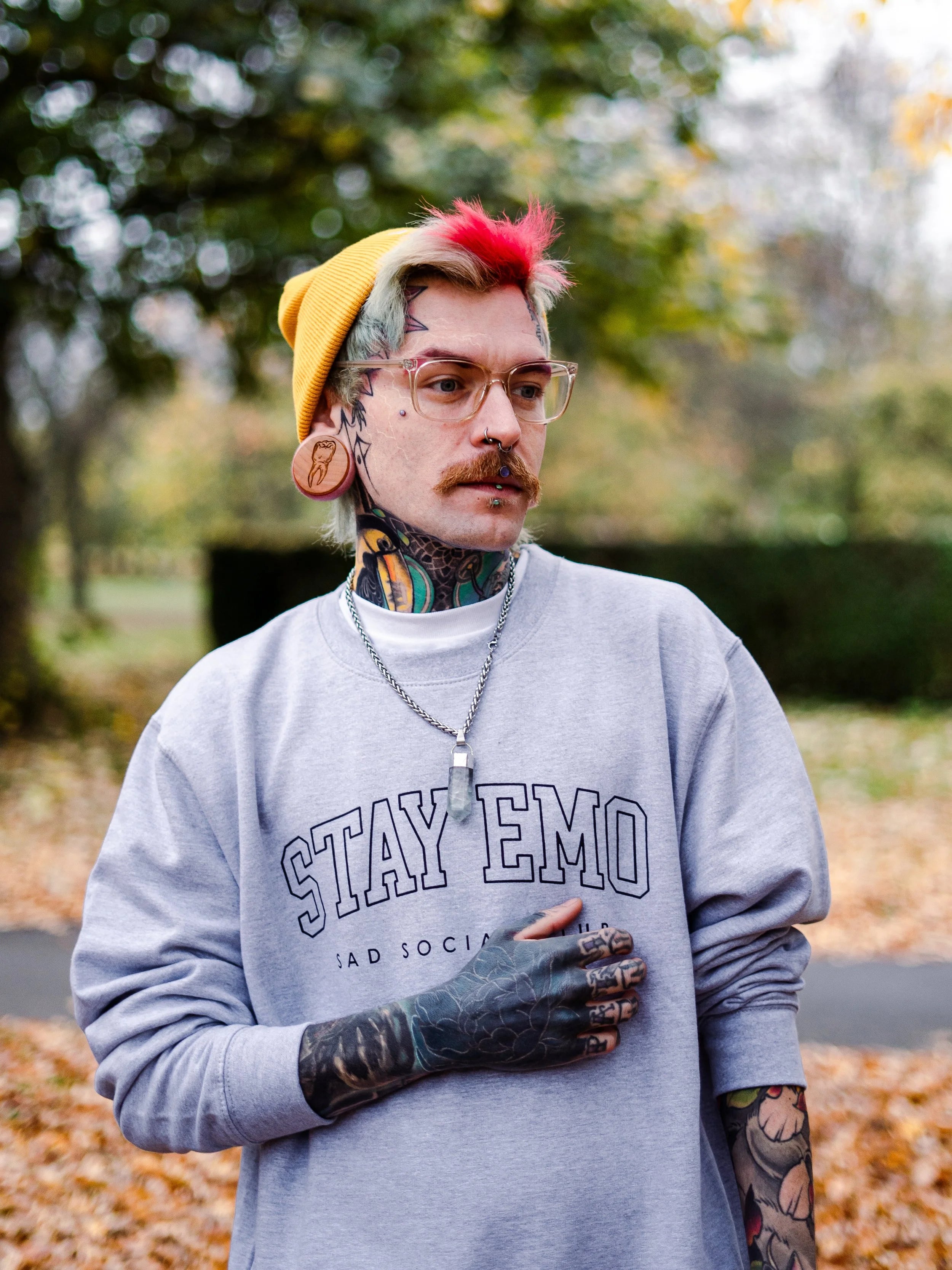 Stay Emo Grey Sweater