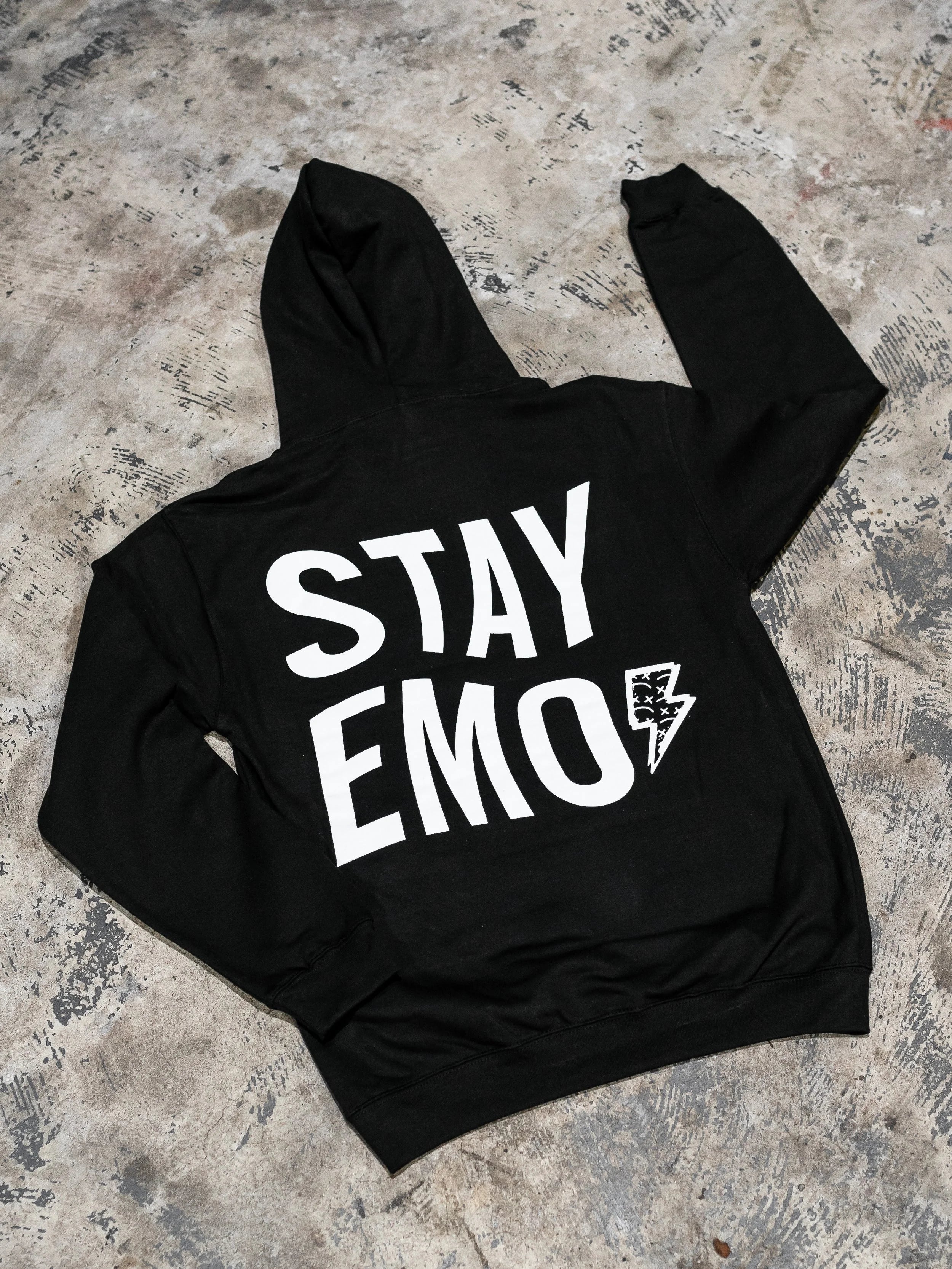 Stay Emo Black Bolt Hoodie