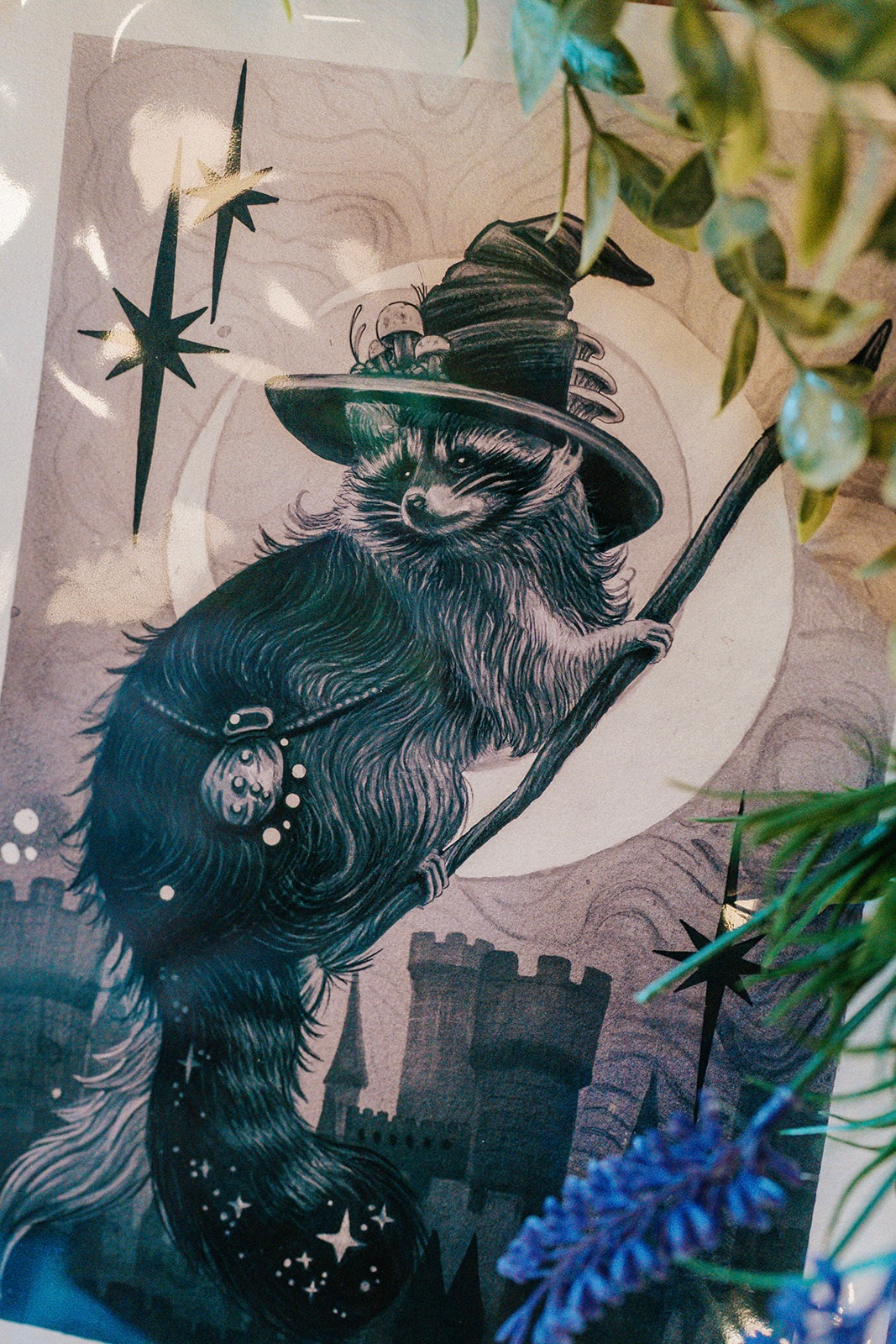 Racoon With Dabloons Art Print