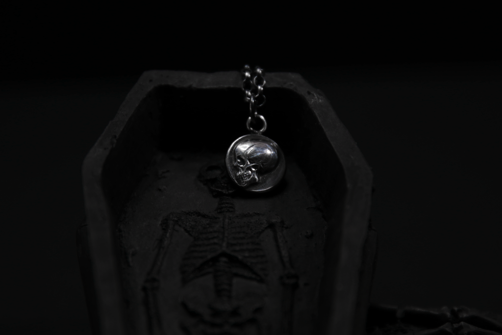 Sterling Silver Memento Mori Skull Pendant