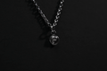 Tiny Sterling Silver Memento Mori Skull Pendant