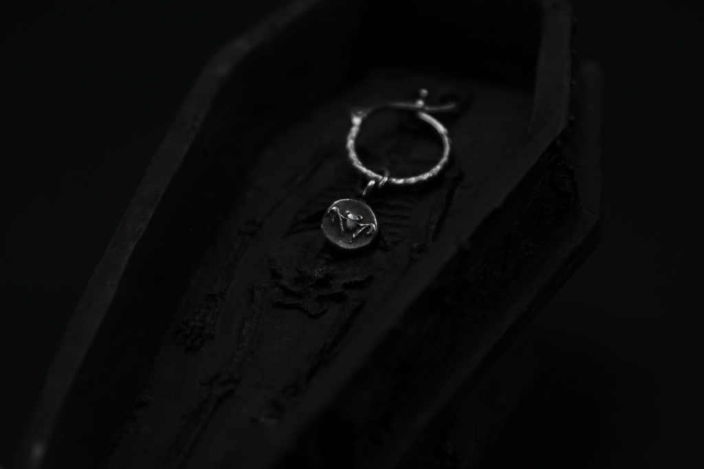 Sterling Silver Nosferatu Hoop Earrings