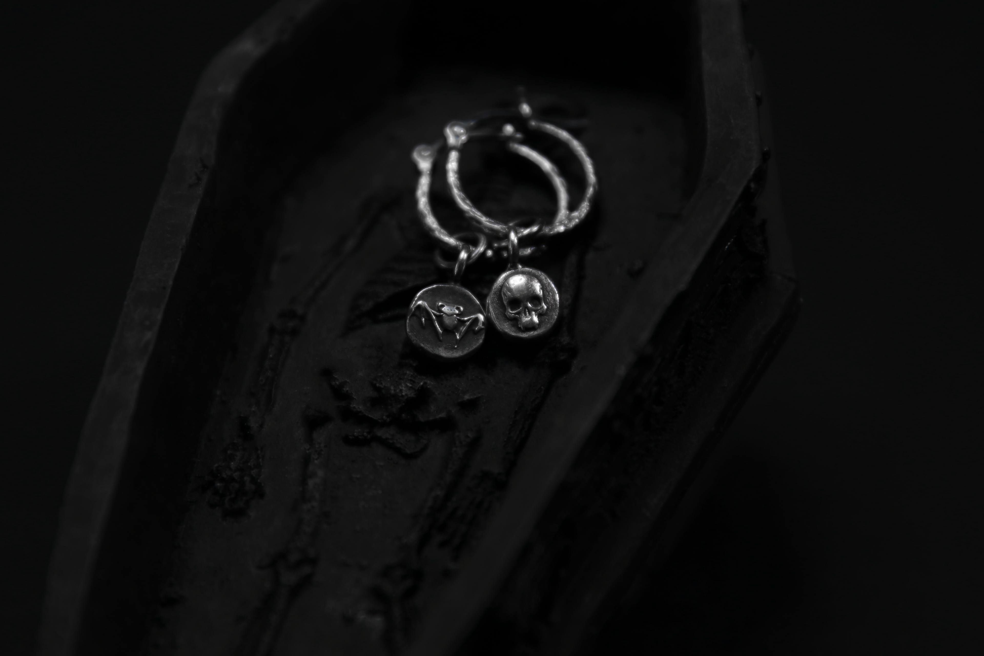 Sterling Silver Nosferatu Hoop Earrings