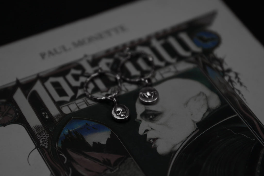 Sterling Silver Nosferatu Hoop Earrings
