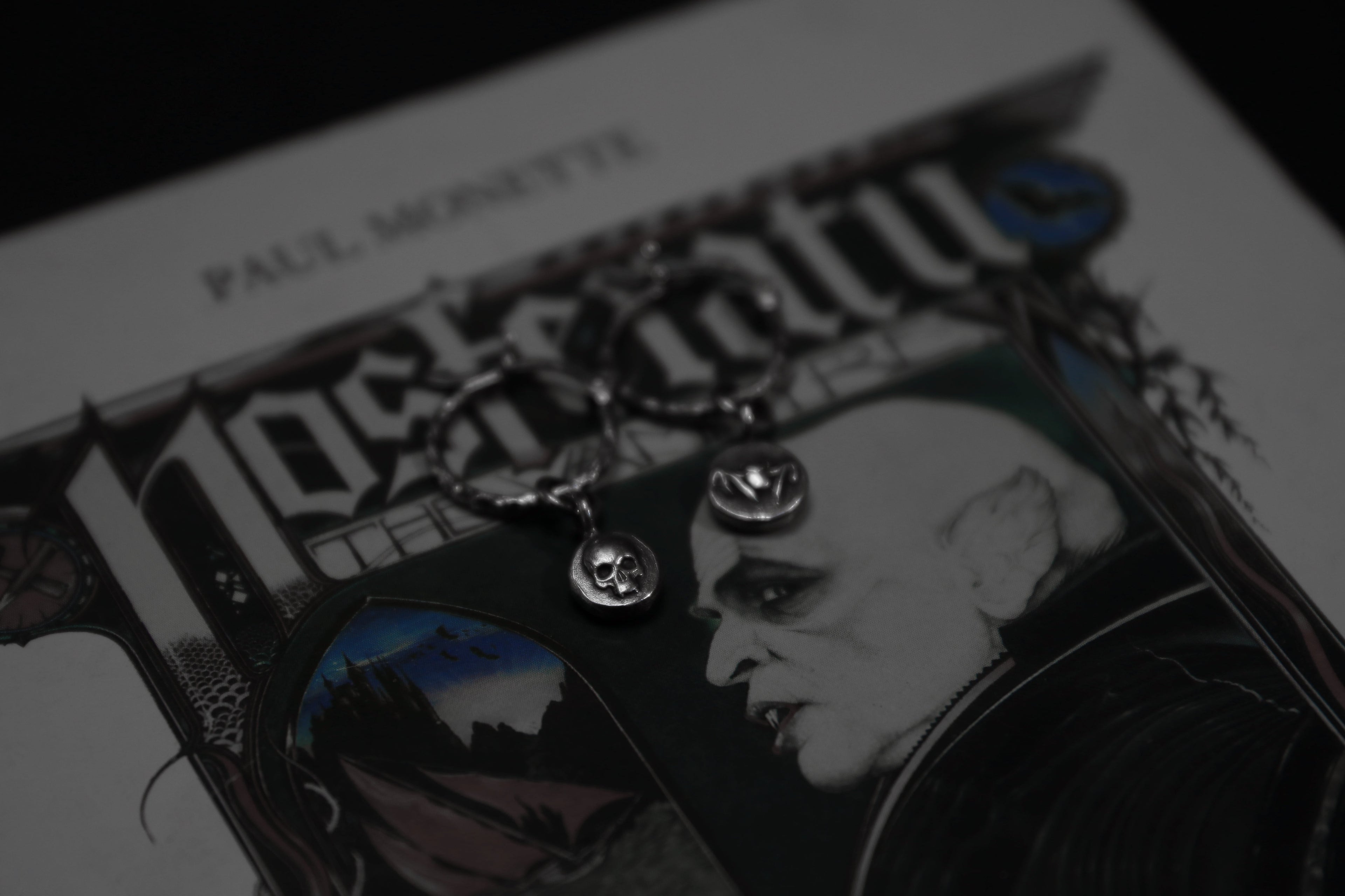 Sterling Silver Nosferatu Hoop Earrings