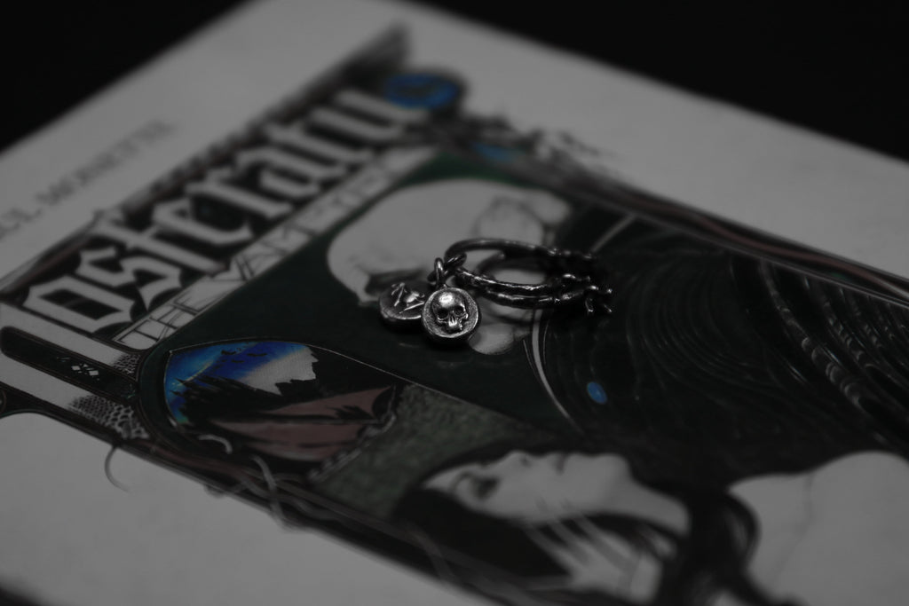 Sterling Silver Nosferatu Hoop Earrings