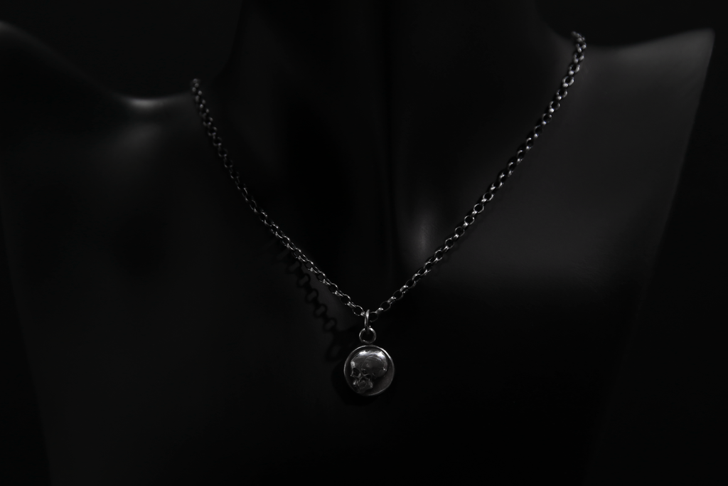 Sterling Silver Memento Mori Skull Pendant