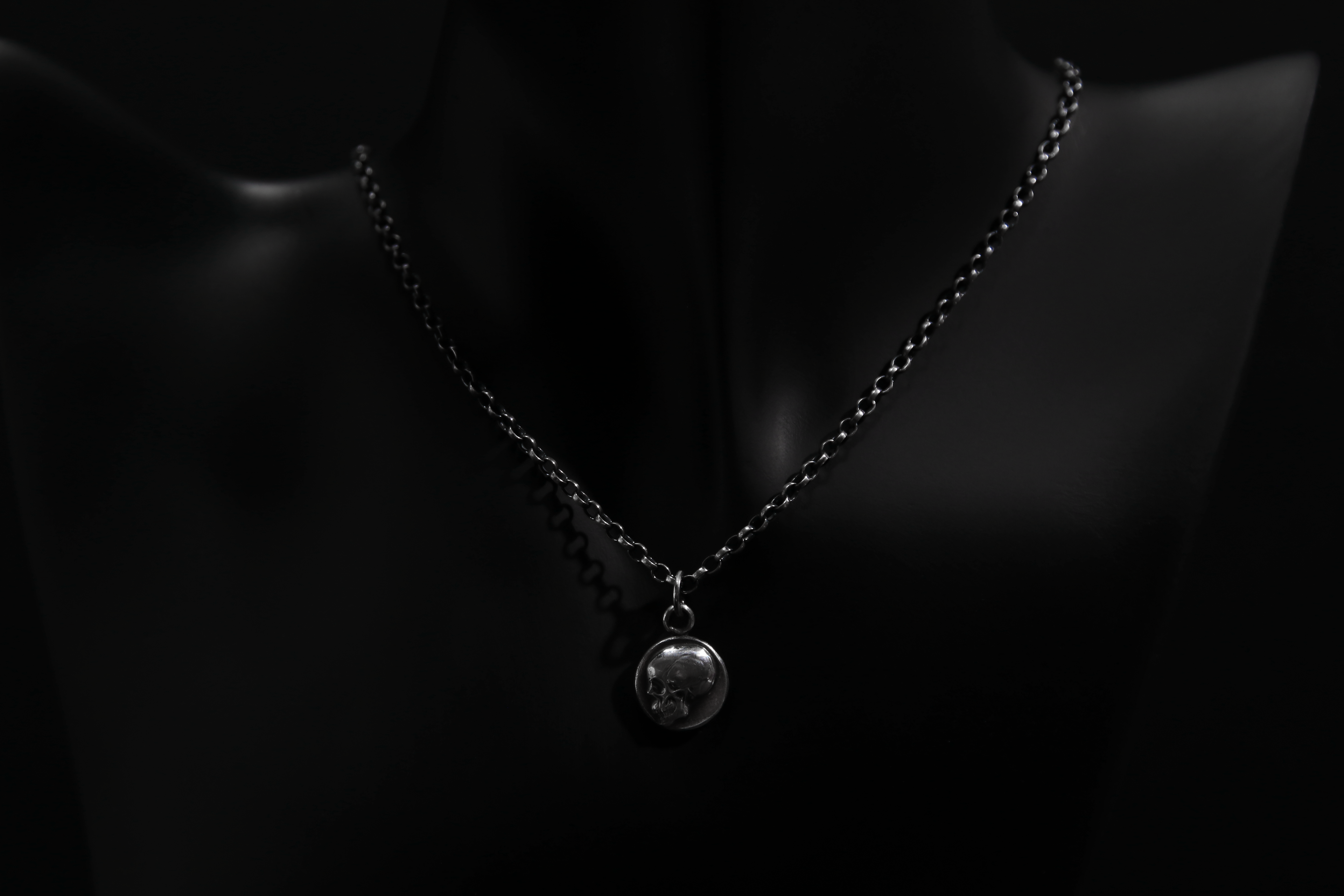Sterling Silver Memento Mori Skull Pendant