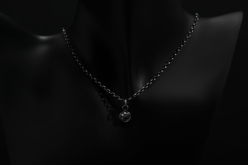Tiny Sterling Silver Memento Mori Skull Pendant
