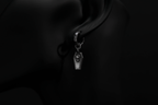 Sterling Silver Casket Hoop Earrings